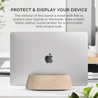 HumanCentric Vertical Laptop Stand in Maple Wood, Adjustable