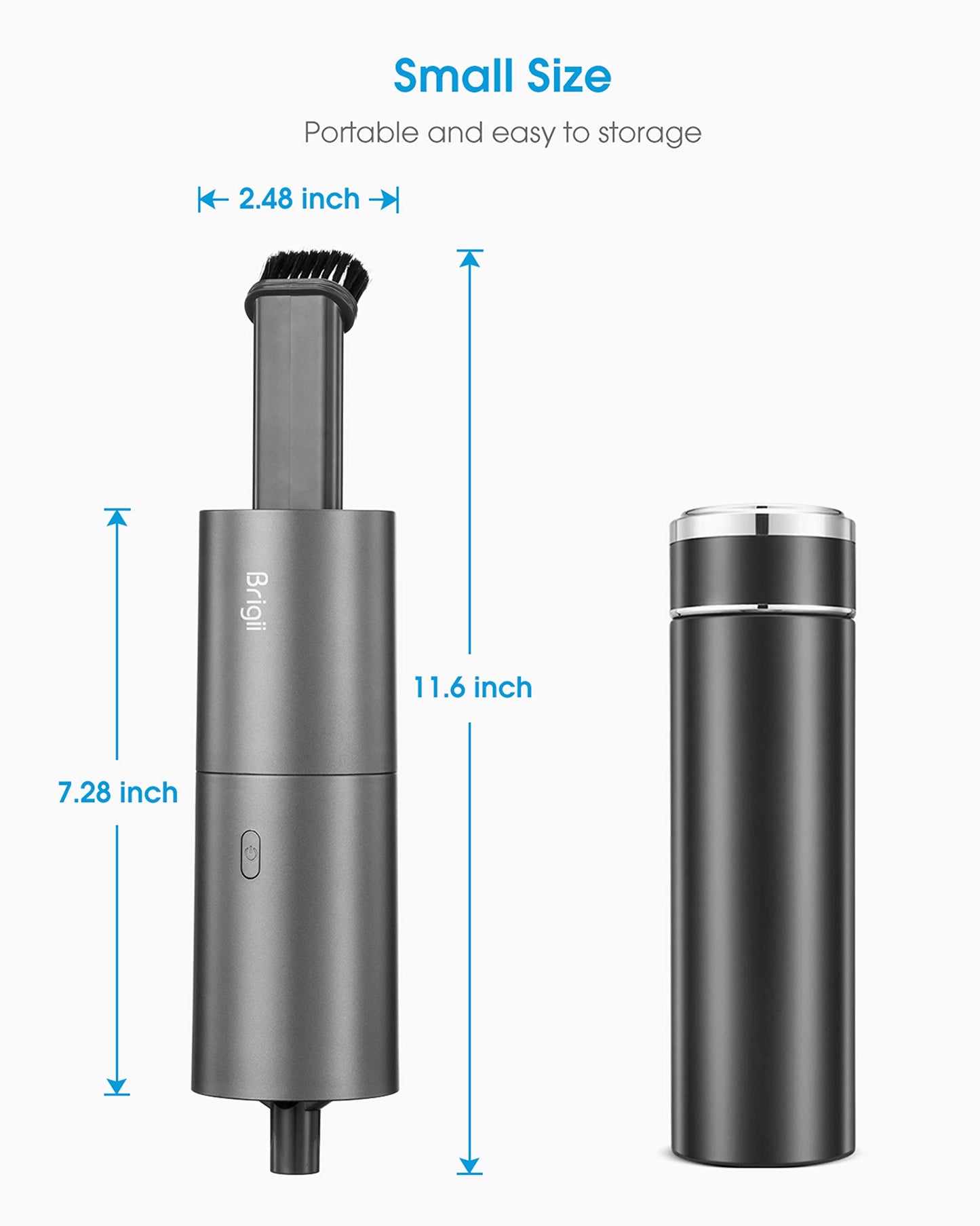 Brigii Mini Handheld Vacuum Cordless, 2 in 1 Car Vacuum Air Duster