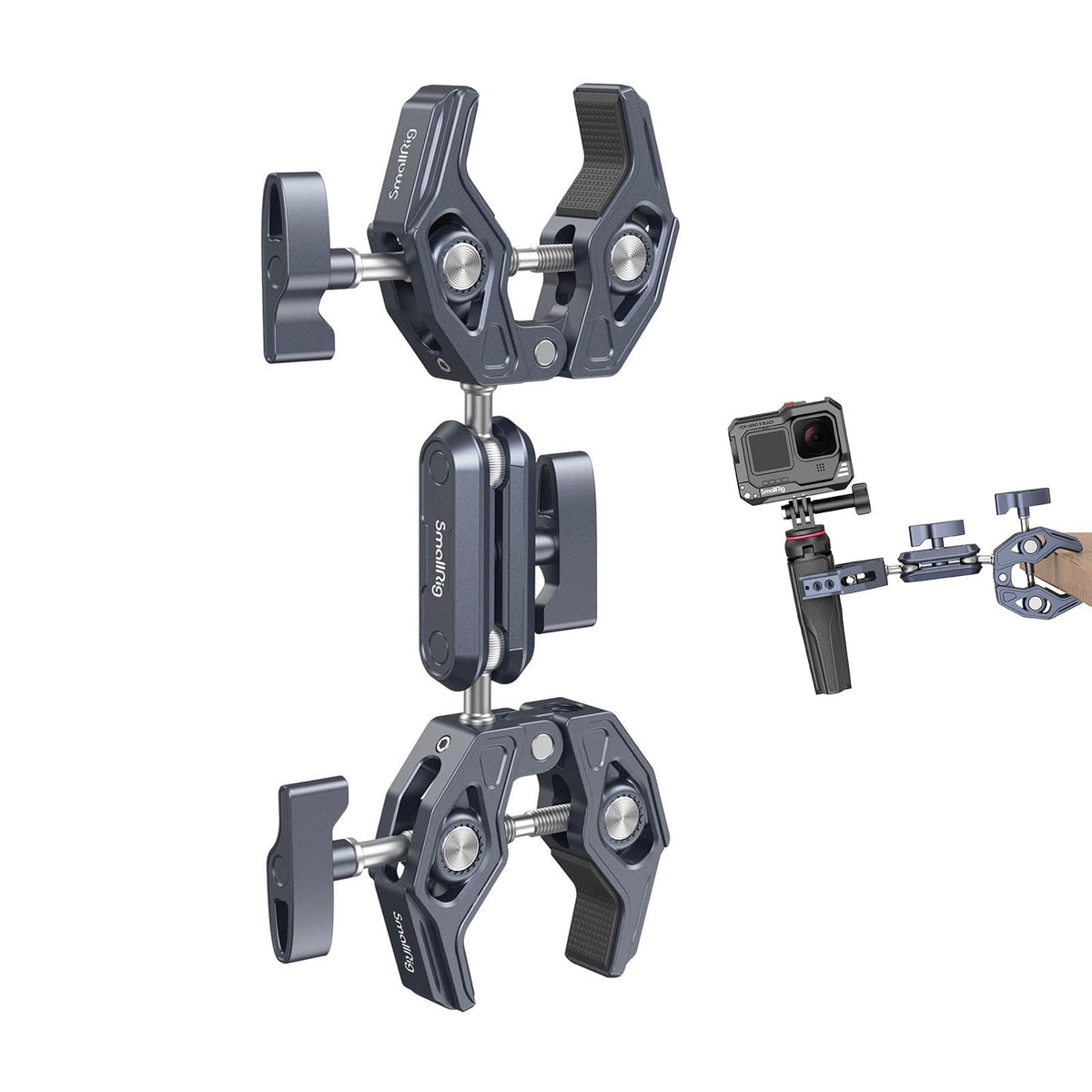 SMALLRIG Camera Mount Clamp, Gopro Motorcycle and Bike Handlebar Mount Kit