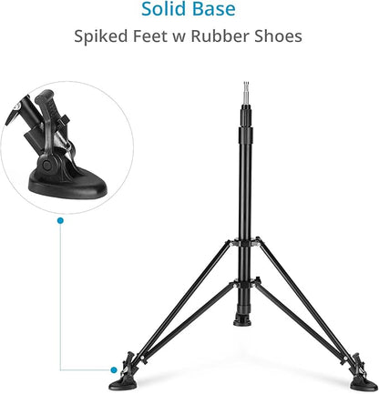 PROAIM 6.25ft 3-Stage PT-Z Camera Support Stand with 5/8” Baby Pin & Detachable Ball Head. Telescopic Design, Spiked Feet with Rubber Shoes, Payload- 20kg/44lb (STD-PT-Z-01)