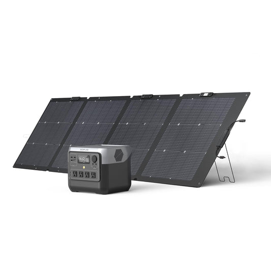 EF ECOFLOW Solar Generator RIVER 2 Pro & 220W Portable Solar Panel, 768Wh