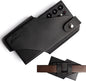 Topstache Leather Belt Phone Pouch for Galaxy S25/S24 Ultra & Plus - Belt Clip & Loop Cell Phone Holster for iPhone 17/16 Pro Max & Plus - Magnetic Closure Leather Case Holder, L,Black