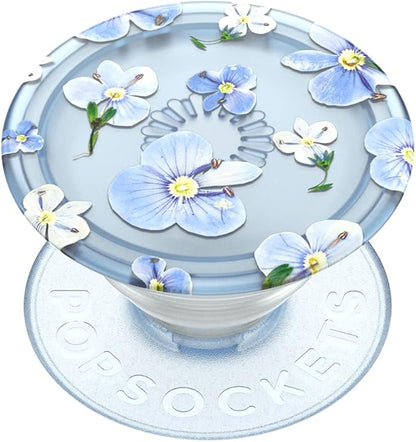 PopSockets Plant-Based Phone Grip with Expanding Kickstand, Adhesive Grip, Eco-Friendly - Translucent Blue Fields