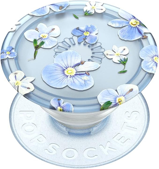 PopSockets Adhesive Phone Grip, Holder, Phone Stand, Plants - Translucent Blue Fields