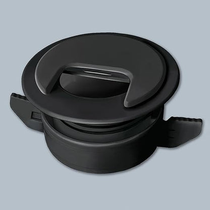 (1-Pack Black) Cable, Wire & Cord Management - Self Locking Grommet with Cover for Walls, Ceilings, Desks, Used for All Surfaces 3/8” to 1” Thick, Made in USA