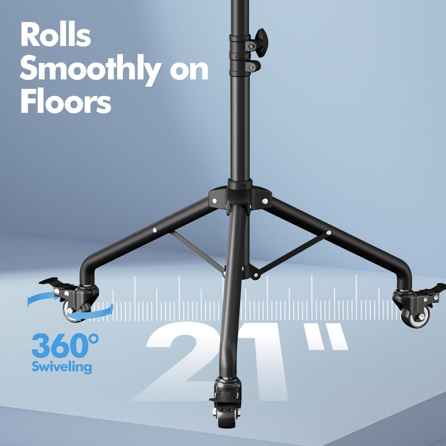 OUKMIC Projector Stand Tripod Laptop Tripod on Wheels with 2 Shelves