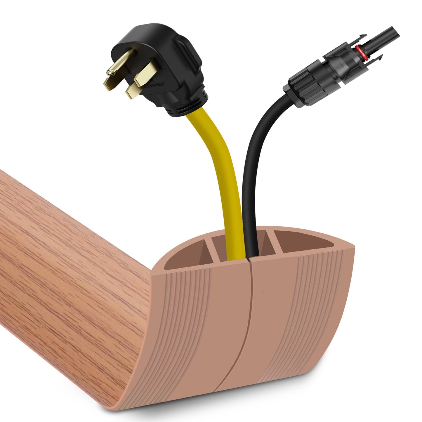JAHOMFAI Floor Cord Cover 10FT Cord Covers for Wires on Floor Protect Wires & Prevent Trip Hazards, Easy to Cut for Home, Office, School, Concerts, Cavity W0.6in x H0.32in