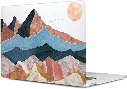 LanBaiLan Compatible for MacBook Pro 13 inch with Touch Bar 2022 2020 2019 2018 2017 2016 M1 M2 A2338 A2289 A2251 A2159 A1989 A1706 A1708, Laptop Hardshell Case & Keyboard Cover, Art Mountain