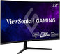 ViewSonic VX3218-PC-MHD 32 Inch Curved 1080p 1ms 180Hz Gaming Monitor with FreeSync Premium, Eye Care, HDMI and Display Port