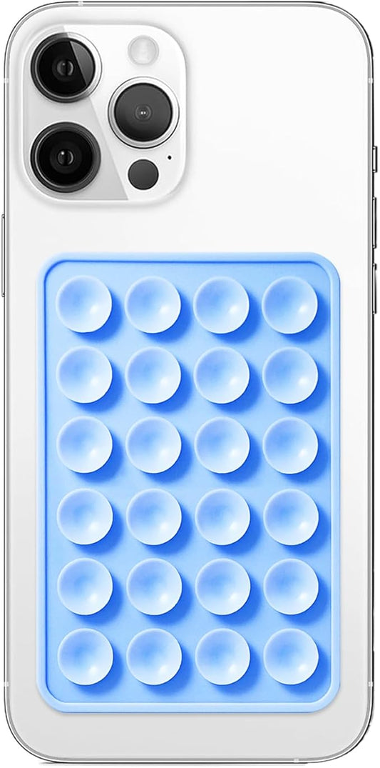 Anteel Silicone Suction Phone Case Mount, Non Slip Sticky Phone Grip for Cellphone, Silicon Adhesive Suction Cup Phone Mount, Strong Grip Holder for Selfies and Videos (Sky Blue)
