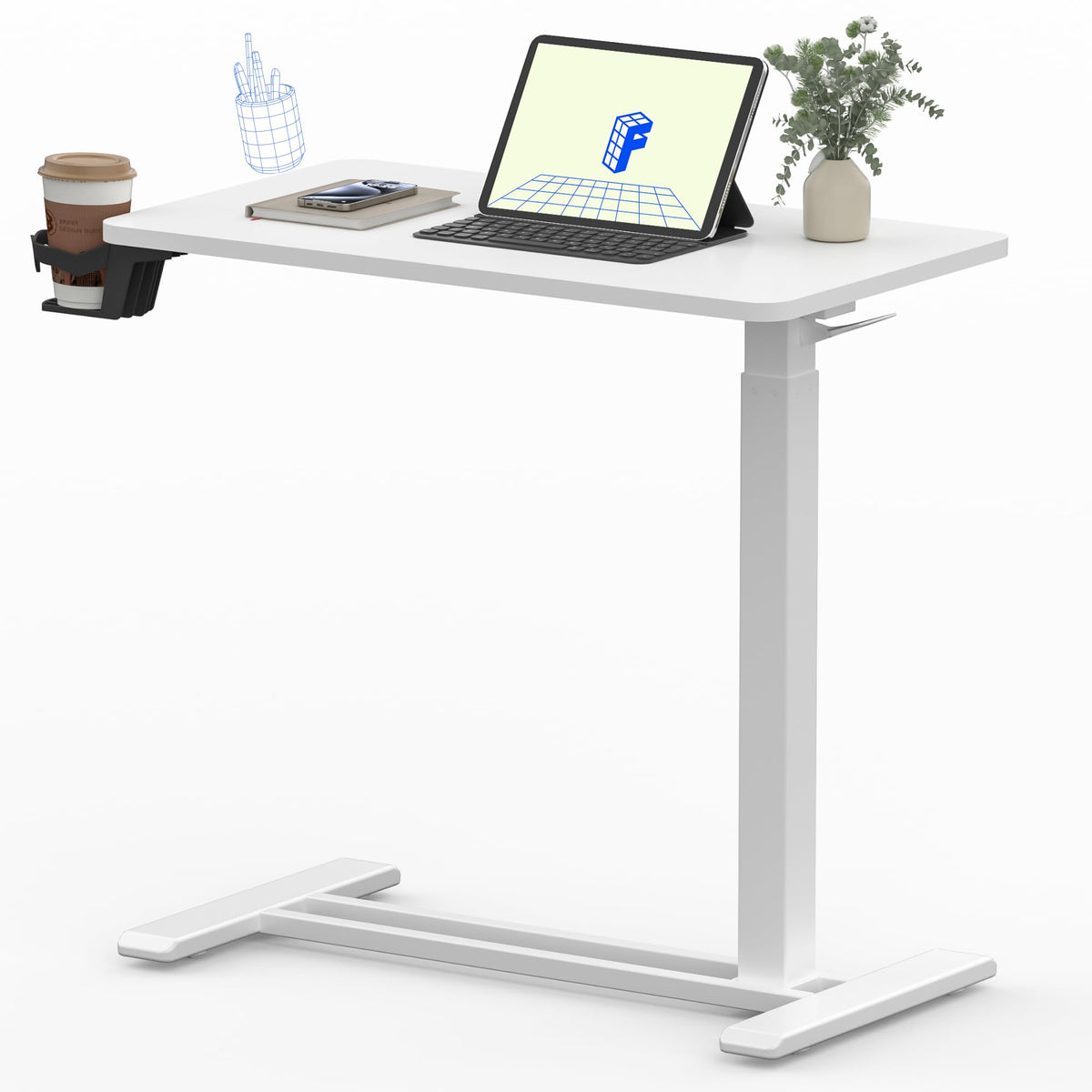 FLEXISPOT 24''Adjustable C Table Gas Spring Mobile Side End Table