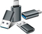 𝟒𝐏𝐚𝐜𝐤 𝐔𝐩𝐠𝐫𝐚𝐝𝐞𝐝 USB to USB C Adapter,USB C Male to USB 3.0 Female OTG Converter for iPhone 16 15 14 13 Plus Pro Max,Apple Watch,Airpods,S24 Ultra, Gender Changers OTG Adapters - Gray