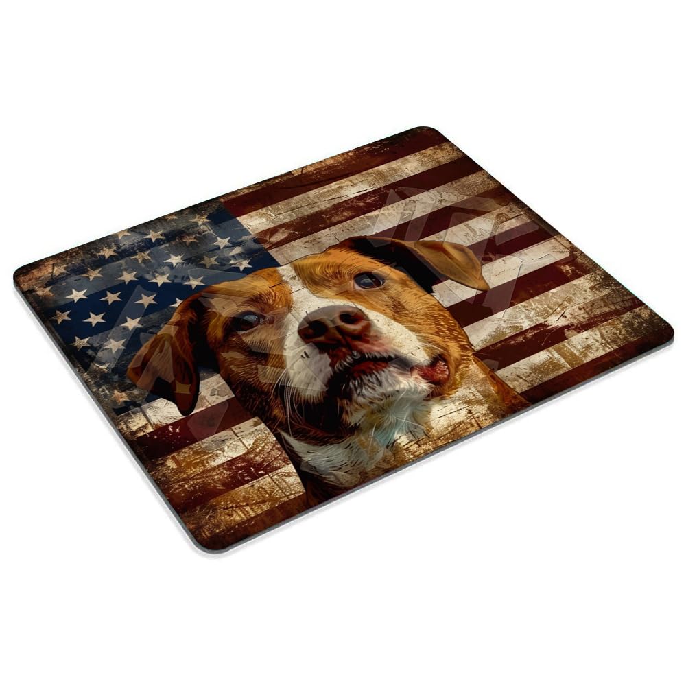 Square Mouse Pad National Flag and Cute Smiling Dog,Gaming Mouse Pads for Desk,Soft Computer Waterproof Non-Slip Mouse Mat