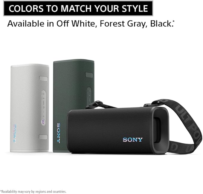 Sony ULT Field 3 Wireless Portable Bluetooth Speaker, IP67 Waterproof, Dustproof, Rustproof, and Shockproof with Enhanced Bass, 24 Hour Battery and Shoulder Strap (SRSULT30B), Black