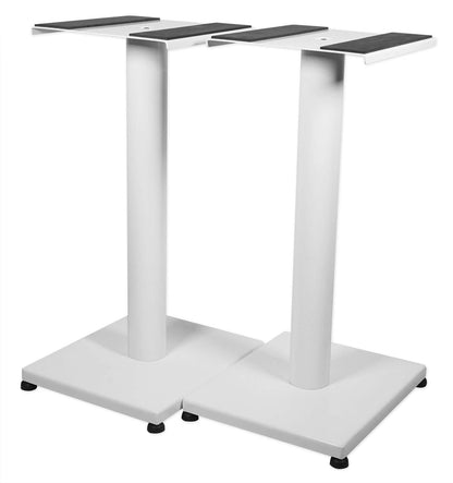 Rockville RS21W V2 Pair 21" Steel Bookshelf Speaker/Monitor Stands, White