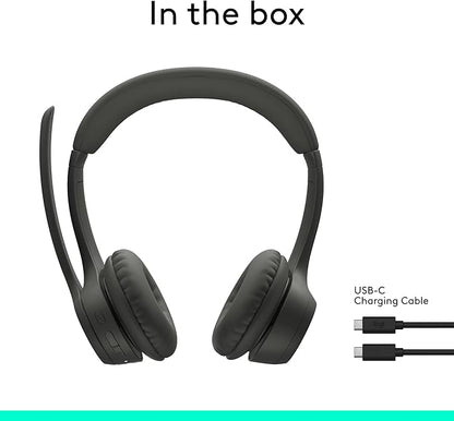 Logitech Zone 301 Wireless Bluetooth Headset with Noise-Canceling Microphone, Compatible with Windows, Mac, Chrome, Linux, iOS, iPadOS, Android – Graphite