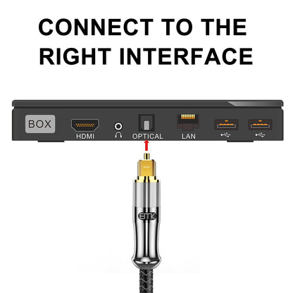 EMK 24K Gold-Plated Optical Audio Cable [3ft/1M] - Digital Toslink SPDIF Cable Compatible with Soundbar to TV, Home Theater - High-Speed Fiber Optic Cable (Silver)