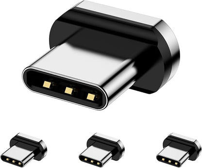 Magnetic Connector Tips Head for USB-C Android Devices (4 Pack), only Compatible 5A Magnetic Charging Cable or Magnetic Adapter