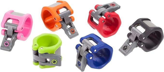 Lock-Jaw Barbell Collars HEX Olympic Barbell Clamps 2 Pcs – Heavy Duty Bar Clamps for 2” & 50mm Olympic Bars – Secure Weight Bar Clamps for Strength Training & Home Gym Accessories – Red