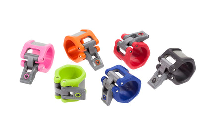 Lock-Jaw Barbell Collars HEX Olympic Barbell Clamps 2 Pcs – Heavy Duty Bar Clamps for 2” & 50mm Olympic Bars – Secure Weight Bar Clamps for Strength Training & Home Gym Accessories – Light Blue