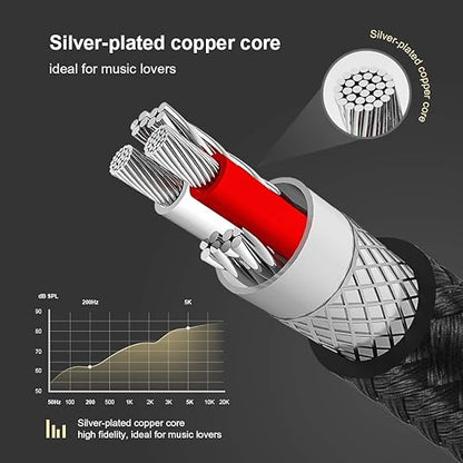 CableCreation 2-Pack 3.5mm Aux Cable 3FT/0.9m, 90 Degree 3.5mm Male to Male HiFi Cable with Silver-Plating Copper Core for Car Stereos, iPhones, PS4 Headset, Beats, Echo-Dot, 24K Gold Plated