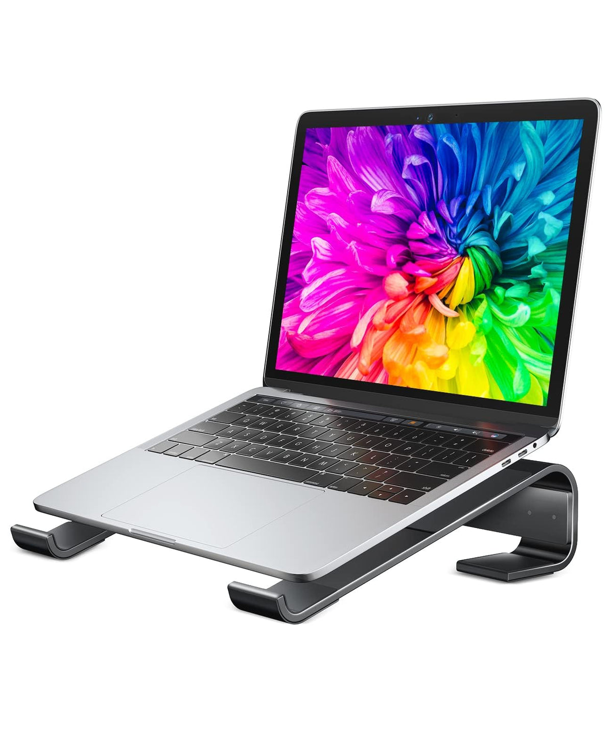 Laptop Stand for Desk, MacBook Stand SOQOOL Sturdy Laptop Riser, Ventilated Ergonomic Aluminum Laptop Holder Compatible with 12 13 15.6 17 Inch MacBook Pro Air/HP/Dell, Work Cooling Computer Stand
