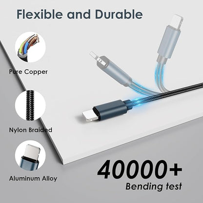 5FT Travel Essentials for Apple Watch Charger 3 in 2 Multi Fast Charging Cable USB C/A PD20W Charger Block Compatible with iWatch Ultra/SE/10/9/8/7/6/5/4/3/2/1,iPhone16/15/14/13/Galaxy S24