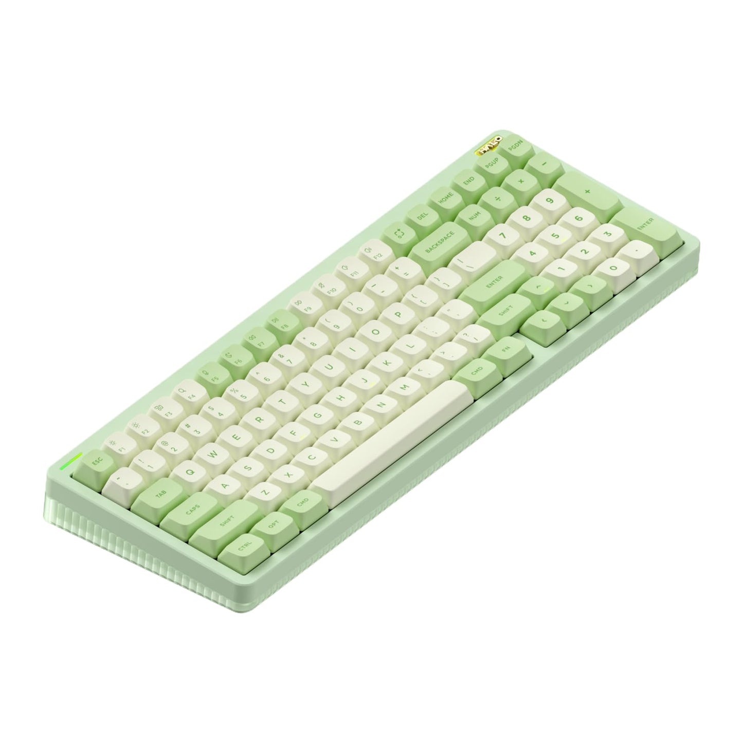 nuphy Halo96 V2 Wireless Keyboard,Gasket Structure,96% Hot Swappable Gaming Keyboard, 99 Kyes RGB Backlit Mechanical Keyboard, Support QMK/VIA,Bluetooth/USB-C/2.4GHz-Green,Lemon Switches (55gf)