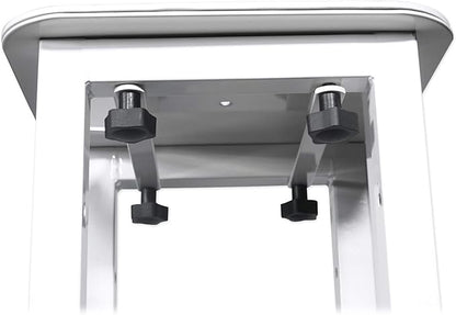Rockville RTP82W 8 ft Adjustable Totem Light Stand, White & Black Scrims, Carry Bags, 35mm Speaker Adapter, Steel, Portable for DJs & Event Lighting