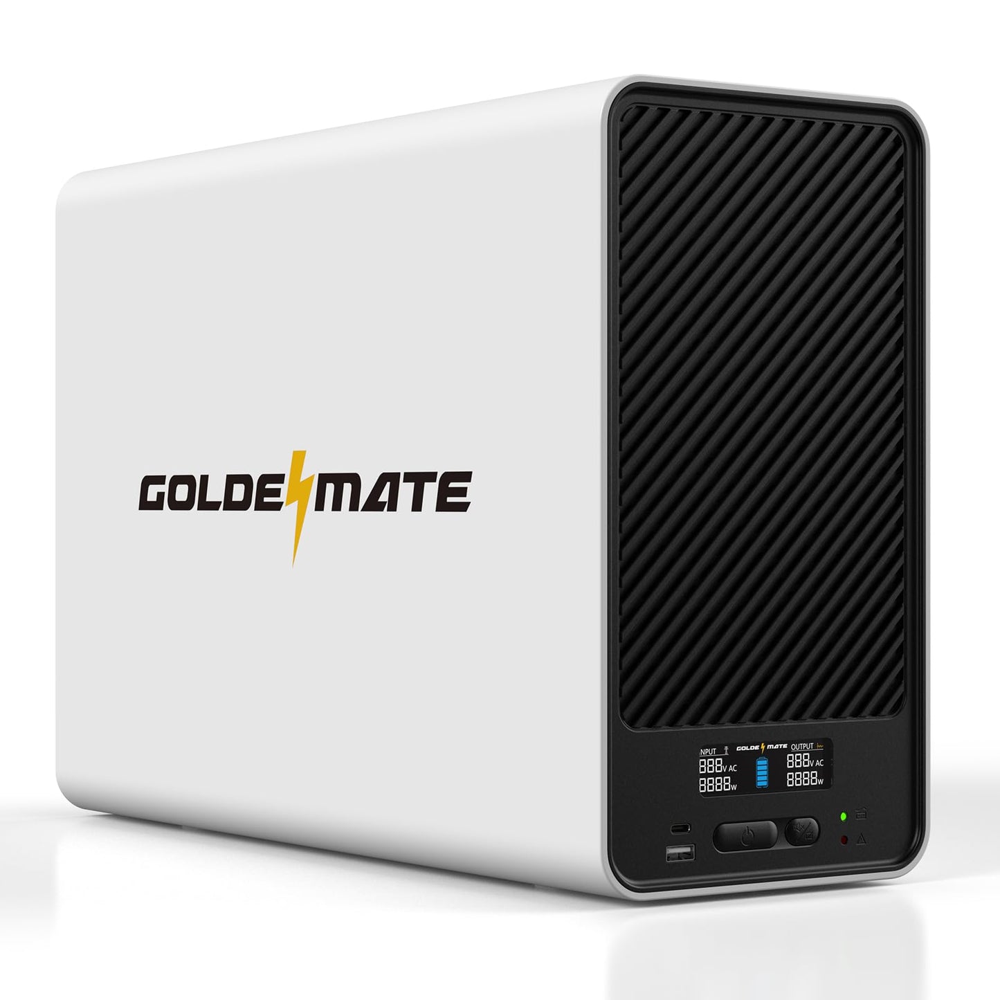 GOLDENMATE 1500VA/1200W Lithium UPS Battery Backup & Surge Protector, White