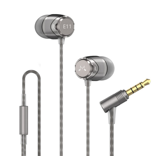 SoundMAGIC E11 Wired Earbuds, No Mic, Hi-Fi Stereo, 3.5mm Jack, Gunmetal
