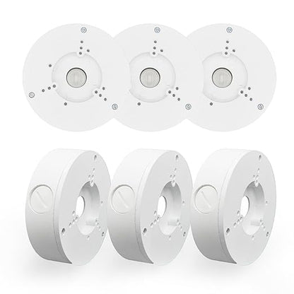 6 PackPFA130-E Security Camera Junction Box-Premium ABS Security Camera Mount Bracket-Waterproof Universal Camera Junction Box for Mounting Surveillance Cameras-Outdoor Security Camera Box