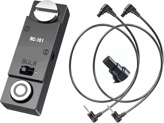 RC101-N3 Camera Shutter Remote Control for Canon R5 R5C 5D4 5D3 6d2 1/4 Screw Fixing Small Release Button Handle Two Cameras in sync Release Button