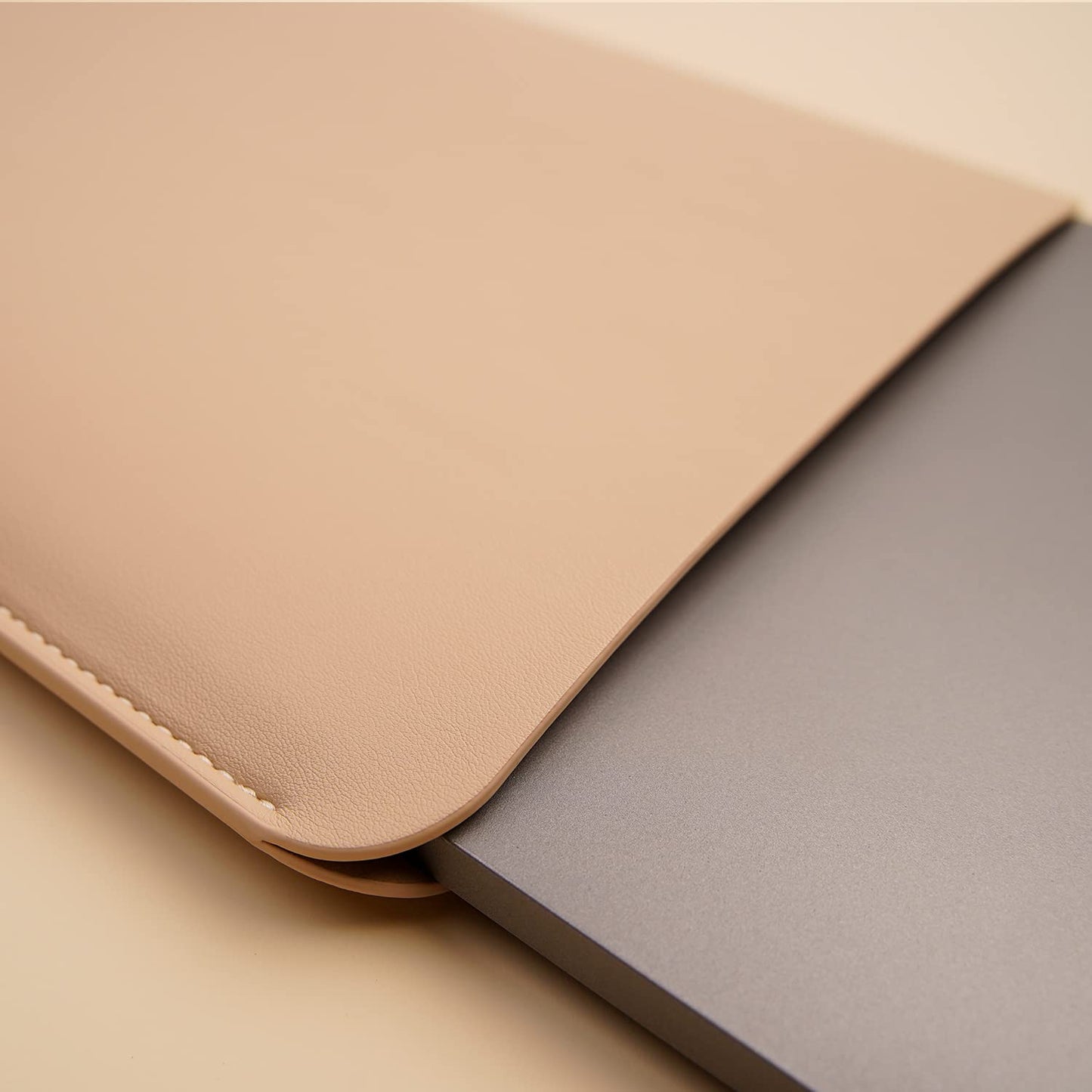 Benfan Laptop Sleeve 15 Inch Compatible with MacBook Pro 16 A2991 M3 A2780 A2485 A2141 MacBook Pro Retina 15 Color Beige