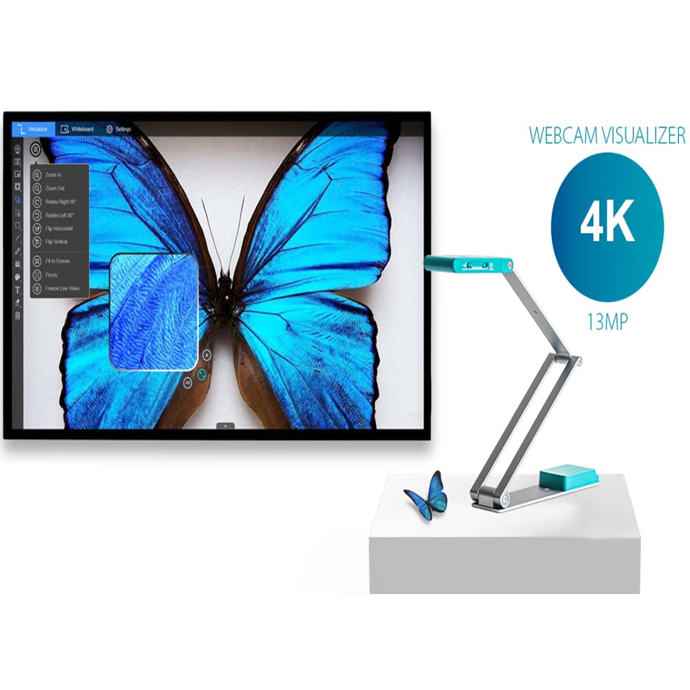 IRIScan Visualizer 7 Grey 4K 13MP USB Document Camera for Teaching and Distance Learning, Portable A3 Scanner for Windows and Mac