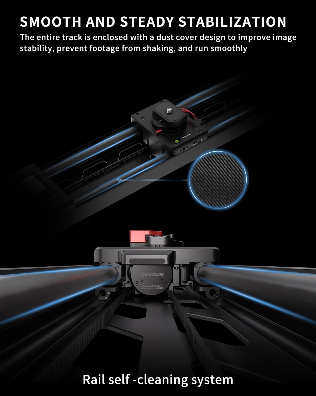 IFOOTAGE Shark Slider Nano II 660,Professional Motorized Camera Slider,Compatible with DJI RS2, RS2Pro, RS3 Pro, RS4, RS4 Pro,Video Stabilizer Rail,Timelapse,Heavy Camera,Max.Payload 15.4lbs