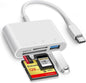 SD Card Reader, USB C to Micro SD/TF/CF Memory Card Reader, 4 in 1 USB Type C Camera Adapter for iPhone 15, iPad Pro, MacBook, Supports Memory Card SD/Micro SD/TF/Compact Flash