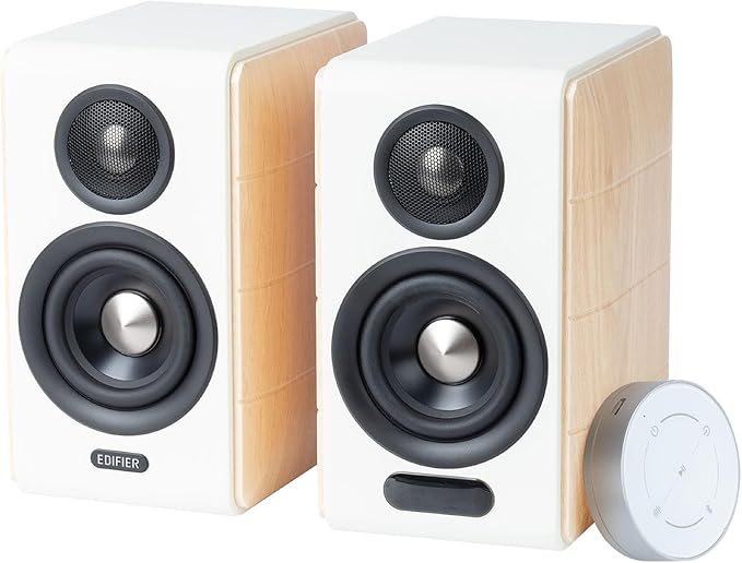 Edifier S880DB MKII Active Bookshelf Speakers,2.0Computer Hi-Fi Speaker System,88W RMS Hi-Res Audio with LDAC Bluetooth USB-C Optical Coaxial RCA Input Subwoofer Output for Record Player TV,Pair-White