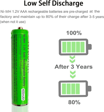 8 Pack Ni-MH AAA Rechargeable Batteries for Panosonic Cordless Phone