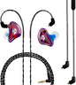BASN Professional in Ear Monitor Headphones for Singers Drummers Musicians with MMCX Connector IEM Earphones (Pro Clear Colorful)