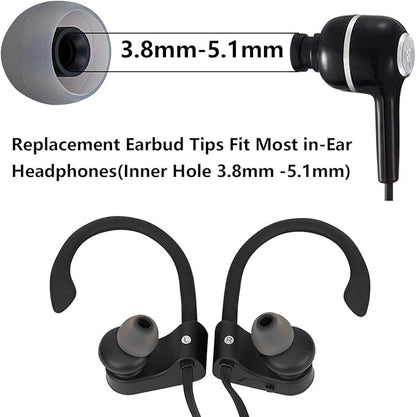 Silicone Earbud Covers - Fit for in-Ear Headphones (Inner Hole 3.8mm -5.1mm) Ear Tips - 9 Pairs S/M/L