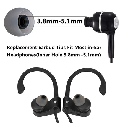 MMYQXI Silicone Replacement Earbud Tips Earbud Covers Ear Tips Fit for in-Ear Headphones (Inner Hole 3.8mm -5.1mm) Earbud Replacement Tips 9 Pairs