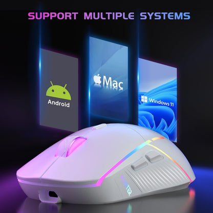 FFJ Wireless Gaming Mouse, 24000 DPI, Gaming Mice for PC, White