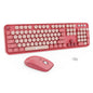 Wireless Keyboard and Mouse Combo,Retro Typewriter Style Round Keys,Orange
