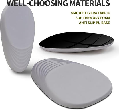 Hokafenle Ergonomic Mouse Pad Wrist Support, Terraced Slope Carpal Tunnel Wrist Pad for Mouse with Unibody Memory Foam, Wrist Rest Pain Relief Mousepad (Silvery White, 11.8x7.9 in)
