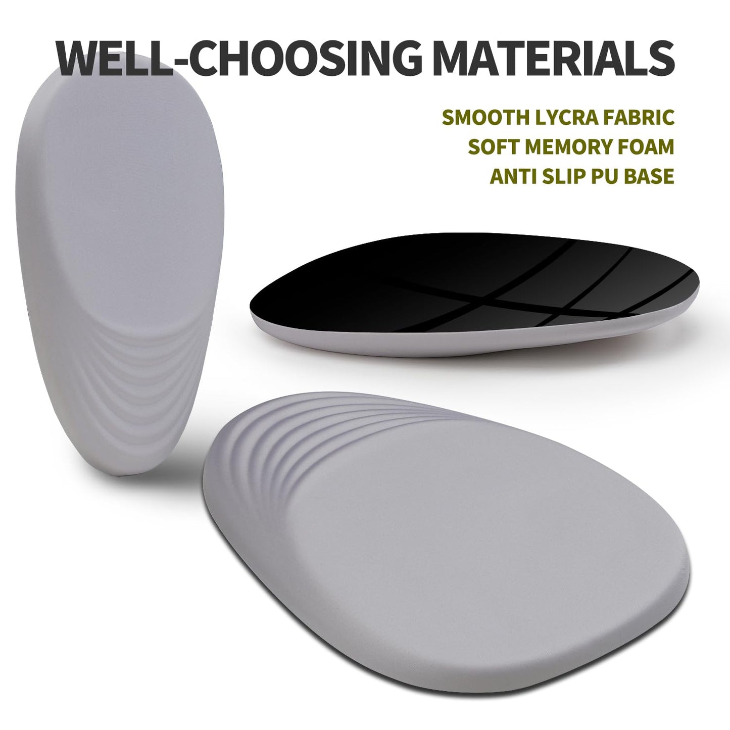 Hokafenle Ergonomic Mouse Pad Wrist Support, Terraced Slope Carpal Tunnel Wrist Pad for Mouse with Unibody Memory Foam, Wrist Rest Pain Relief Mousepad (Silvery White, 11.8x7.9 in)
