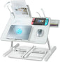 Laptop Lap Desk with Cooling Fan - Adjustable with Light, USB, Storage Drawer - Folding Bed Desk,23.62"*15.74",White