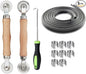 Windows Screen and Screen Door Repair Kit Including Steel/Nylon Roller with Bearing, Spline Removal Hook, Screen Retainer Spline and Screen Clips for Installing Door Window Mesh, 5pcs