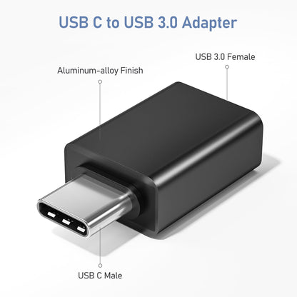 Basesailor USB C to USB Adapter 3Pack,USBC Male to USB 3.0 Female Converter