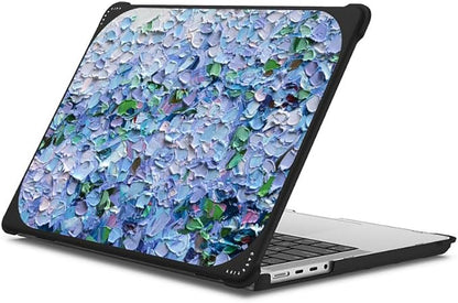 CASETiFY Bounce MacBook Pro 16-inch (M3/M4) Case [Enhanced Protective Corner Design/Ventilation Cutouts/Anti-Slip Grip] - Nantucket Blue Hydrangeas by Ann Marie Coolick - Clear Black